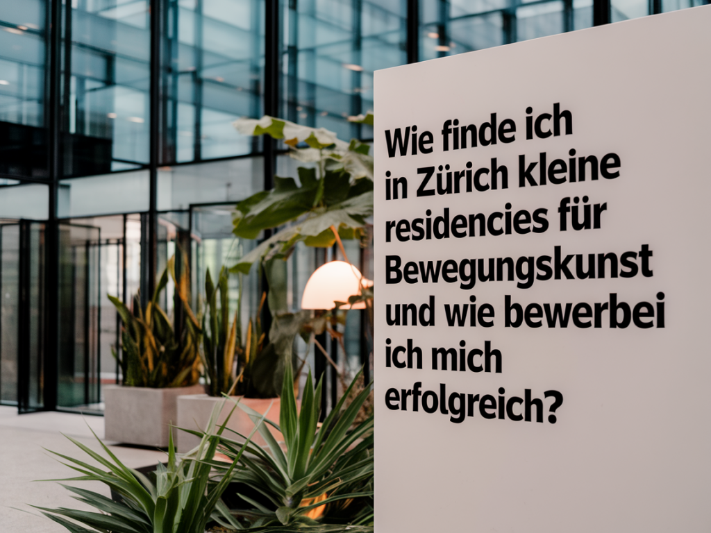 Wie finde ich in zürich kleine residencies für bewegungskunst und wie bewerbe ich mich erfolgreich